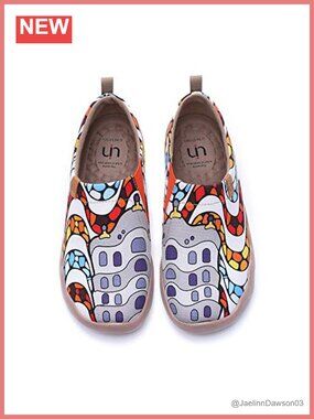 Artistic Slip-On Canvas Loafers Lightweight Travel Flats Women Casual